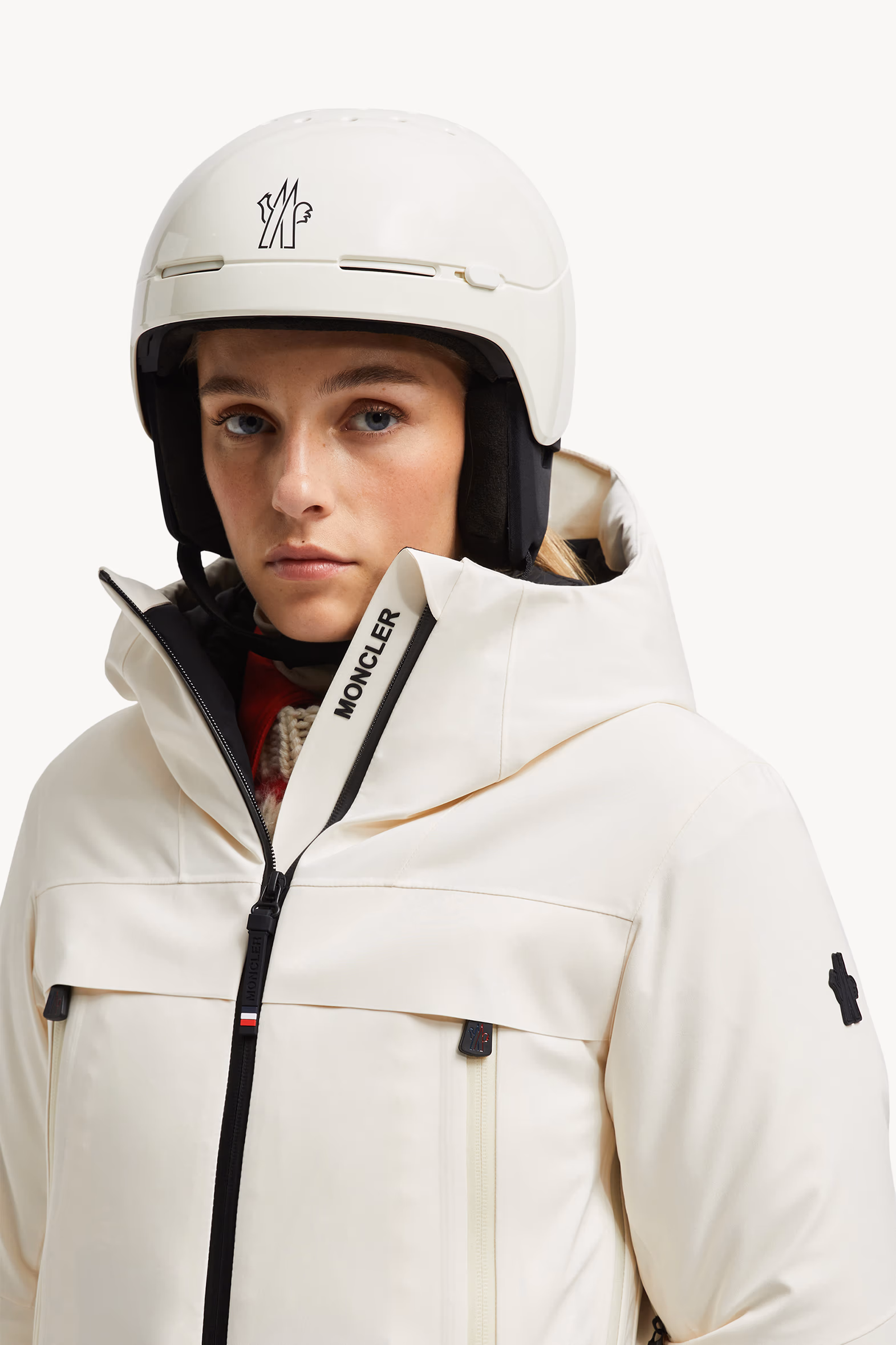 Logo Ski Helmet White Ivory Moncler 2